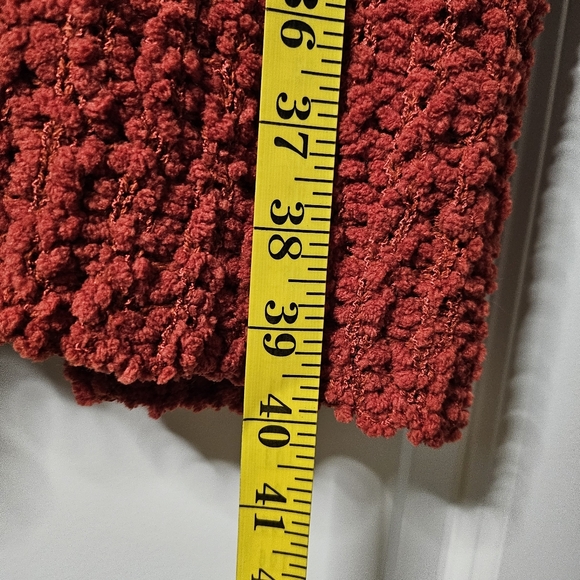 Pink Rose Cozy Popcorn Knit Open Front Long Soft Cardigan Sweater XL Pockets - Picture 10 of 10